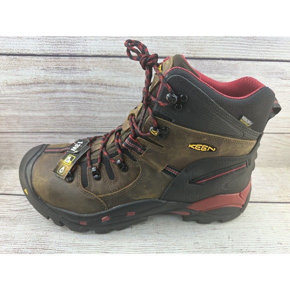 KEEN Utility Steel Toe Work Boots Waterproof Brown Leather Lace Up Mens 13 EE main image 10